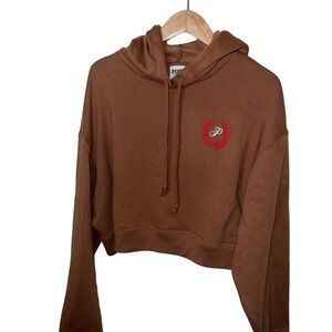Victoria's Secret PINK Caramel Kiss Brown Cropped Hoodie Size Medium